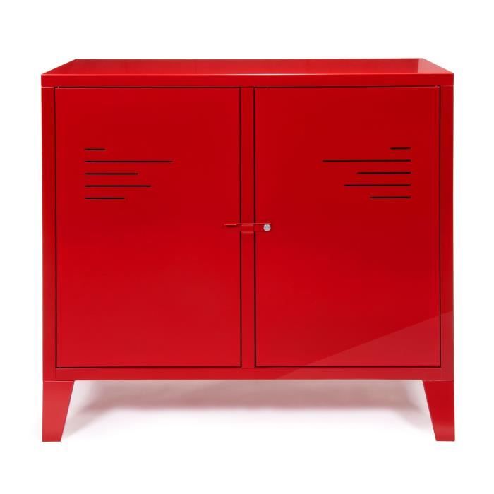 Lofter Commode 2 Portes Rouge En Metal Achat Vente Commode De