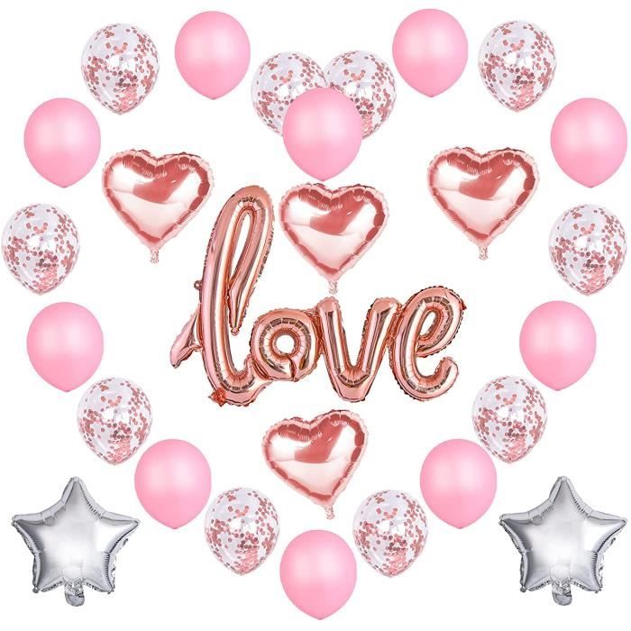 Or Rose Love Ballon Bannière-Mariage et Fête Décorations