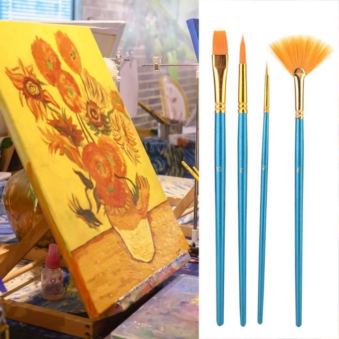 4pcs art de cheveux en nylon peinture pinceaux peinture pinceaux artiste  aquarelle pinceau stylo ensemble-LAT - Achat / Vente pinceau - set 4pcs art  de cheveux en nylon - Cdiscount
