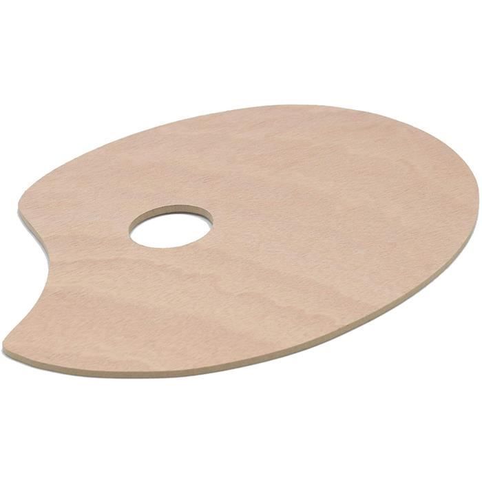 Palette De Peinture Acrylique Transparente Ovale - 25x15 Cm, Épaisseur 2 Mm - Avec Trou Pour Pouce - Pour Artistes, Étudiants
