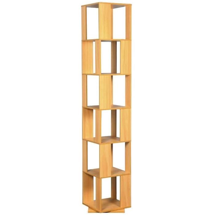 Bibliothèque 6 Niveaux Noire - Étagère Sur Pied Moderne Pour Salon, Chambre Et Bureau