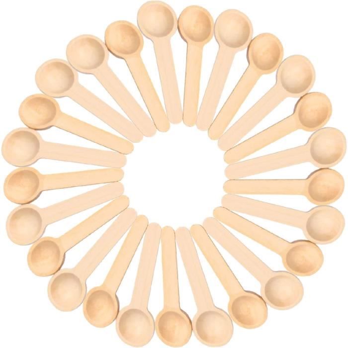 Lot De 25 Mini Cuillères En Bois Pour épices, Miel, Café - Dimensions 6,8 X 2,5 Cm - Cuillères De Service En Bois Naturel - 2