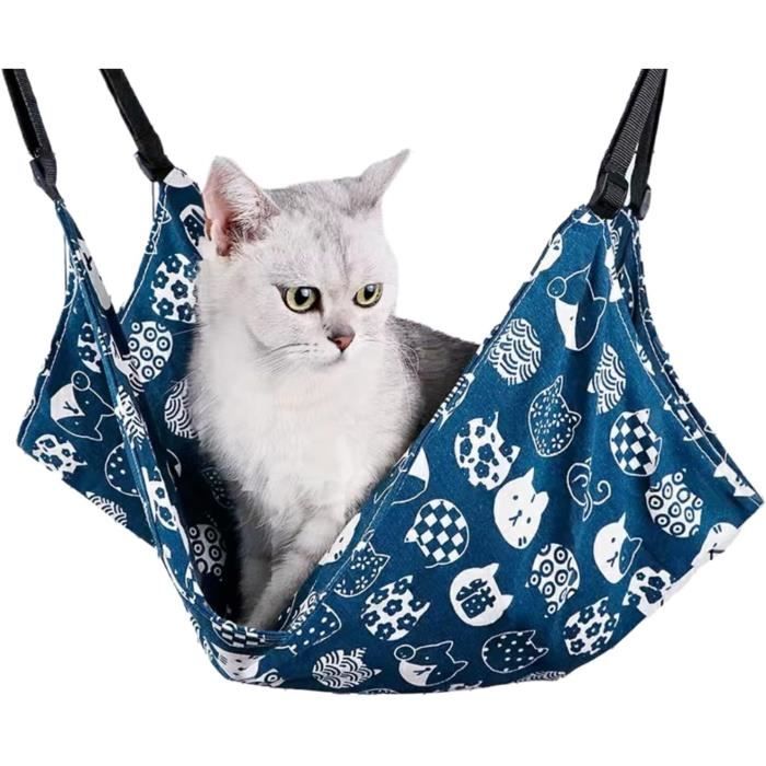 Hamac Cage Pour Chat - Avec Boule Amusante - Tissu Maille Respirant - Taille 47x38x28 Cm - 8