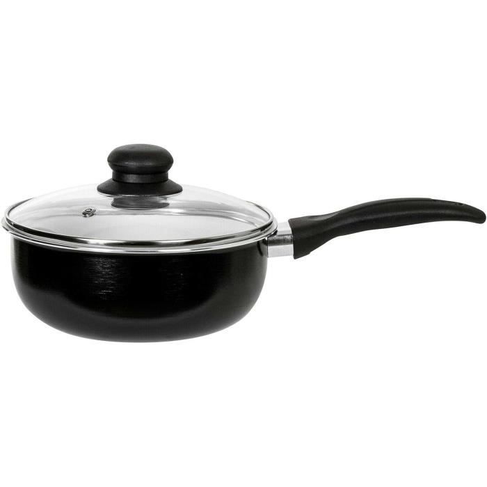 CIYODO Casserole Élégante En Verre Borosilicaté 600ml - Poêle à Lait Avec Poignée Confortable Et Bec Verseur Sans Fumée