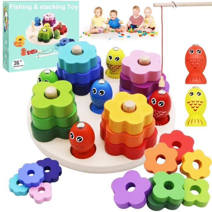 Euakee Jeux De Pêche Électriques, Jouet Enfant 2 3 4 Ans Jeux Peche A La Ligne Avec 15 Poissons 4 Cannes A Peche Enfant Jeux Montessori Musical Jeu Educatif Jouet Cadeau Pour Garcon Fille 3 4 5 6 Ans