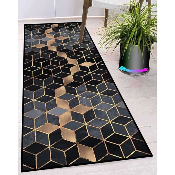 Ufamiluk Tapis Cuisine Devant evier antiderapant Lavable Long Moderne Design Tapis de Passage Devant évier pour Magasin événements et fêtes cinéma église 90x220cm Colore