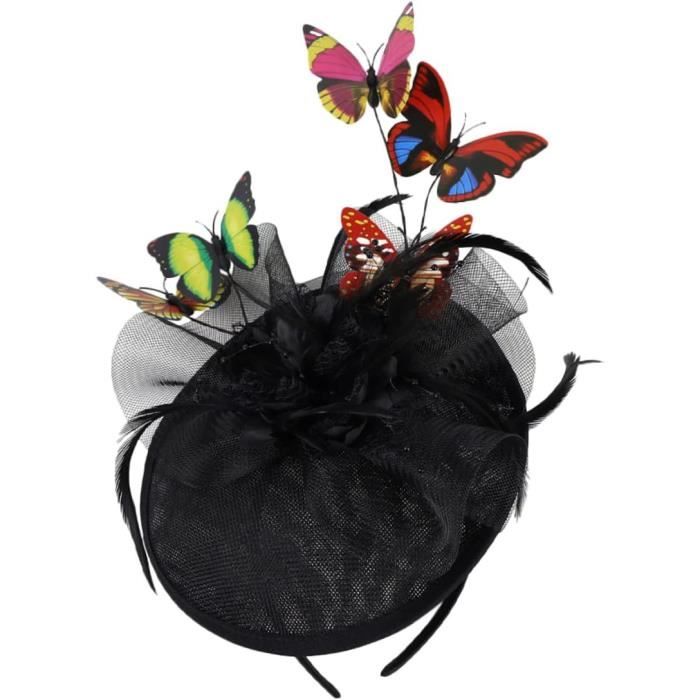 Chapeau Fascinator Femme Avec Plumes Et Strass - Pince à Cheveux, Pour Mariage, Thé, Courses, Soirée - 5