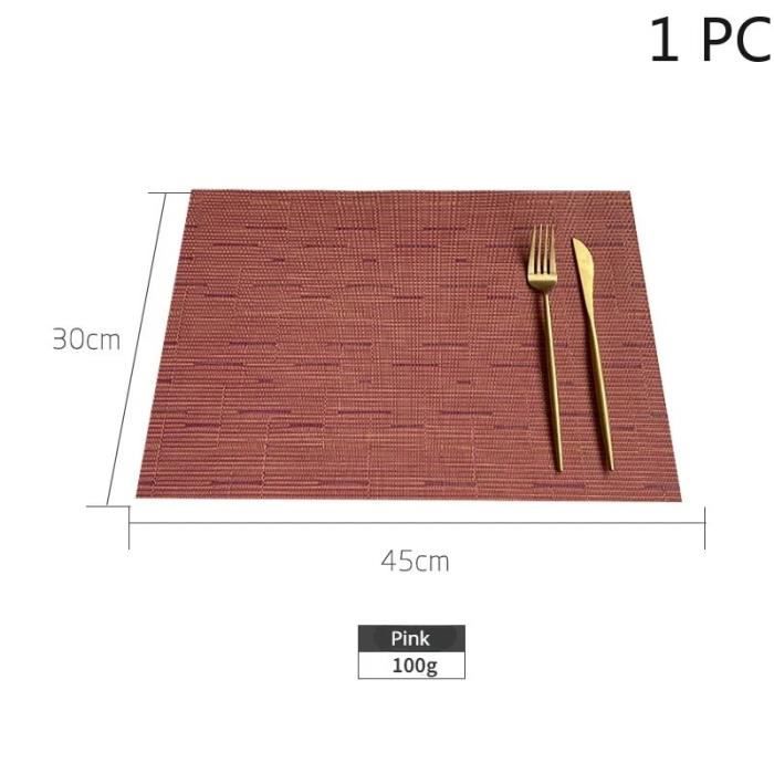 8 PCS Set de Table en PVC Isolation Thermique Anti-tache de