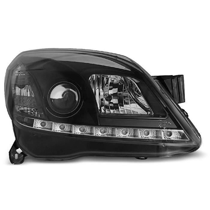 Paire de feux phares Opel Astra H 04-09 Daylight led noir (P64)