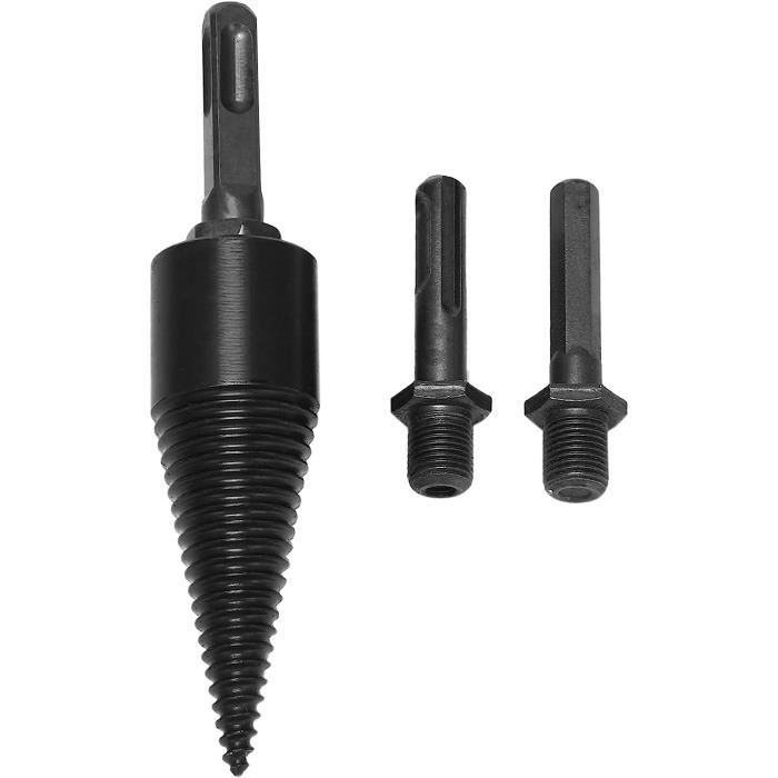 Kit 6 Pièces Fendeur à Bois Pour Perceuse – Pointe Carbone Avec Poignées Pour Camping - 3