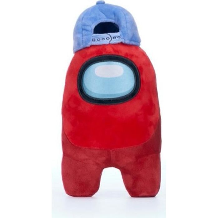 Peluche Among Us rouge casquette bleue 30 cm - Cdiscount Jeux - Jouets