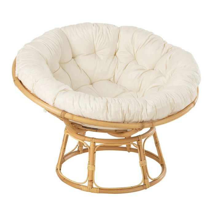 Fauteuil en Rotin & Coussin Céline 115cm Naturel Fauteuil en Rotin & Coussin Céline 115cm Naturel