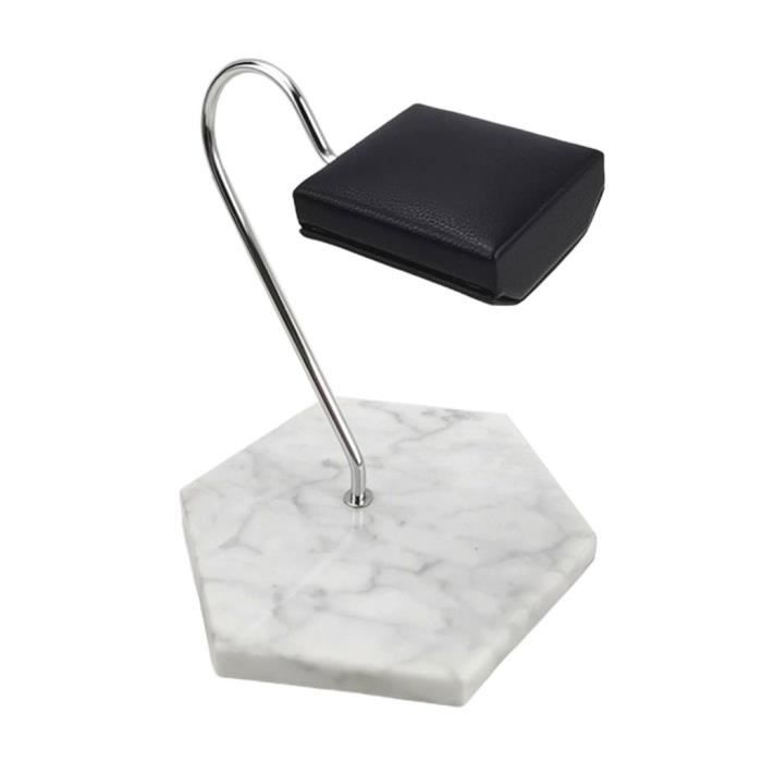 Socle Présentation Montre En Marbre Et Métal - Noir - 10x10x14,5 Cm - Sans Marque