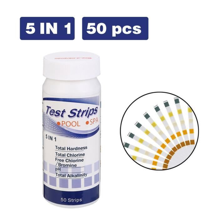 5 En1 Bandelettes De Test D Eau De Spa De Piscine Kit De Durete D Alcalinite Ph Brome De Chlore Return 1118 Achat Vente Piscine 5 En1 Bandelettes De Test Cdiscount