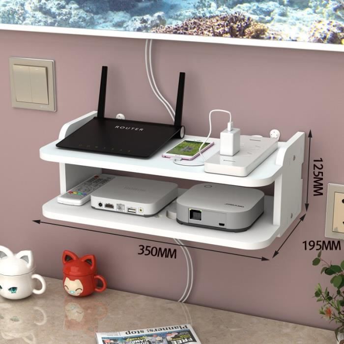 Étagère Mural Pour Tv Box Décodeur De Routeur Wifi Support Étagère Tv Multifonctionnelle Petit