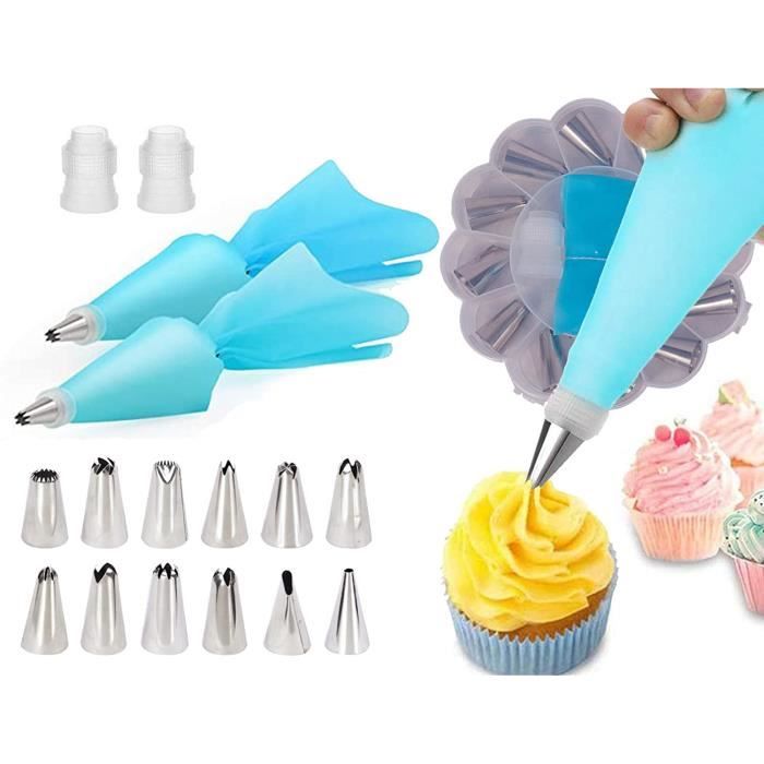 Douille Patisserie Set 6 pièces,Douilles à Pâtisserie en Acier Inoxydable,1 Poches à Douille en Silicone Réutilisable pour Décoration de Cupcake et Muffins Gâteaux Douille Patisserie Set 6 pièces,Douilles à Pâtisserie en Acier Inoxydable,1 Poches à Douille en Silicone Réutilisable pour Décoration de Cupcake et Muffins Gâteaux
