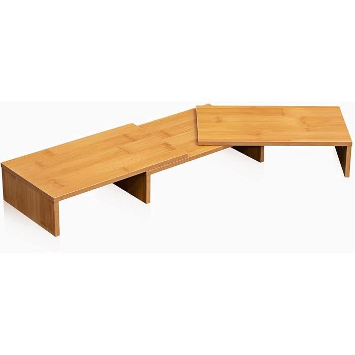 Réhausseur d'Écran Réglable Moniteur Stand en Bois Support d'Ordinateur ...