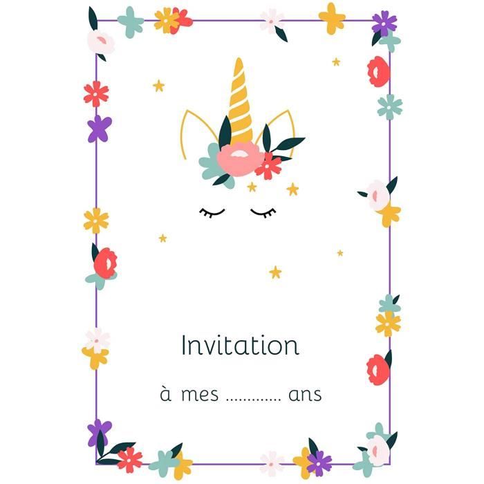 16 personnalisé licorne fête d'anniversaire Invitations invite enfants filles invite