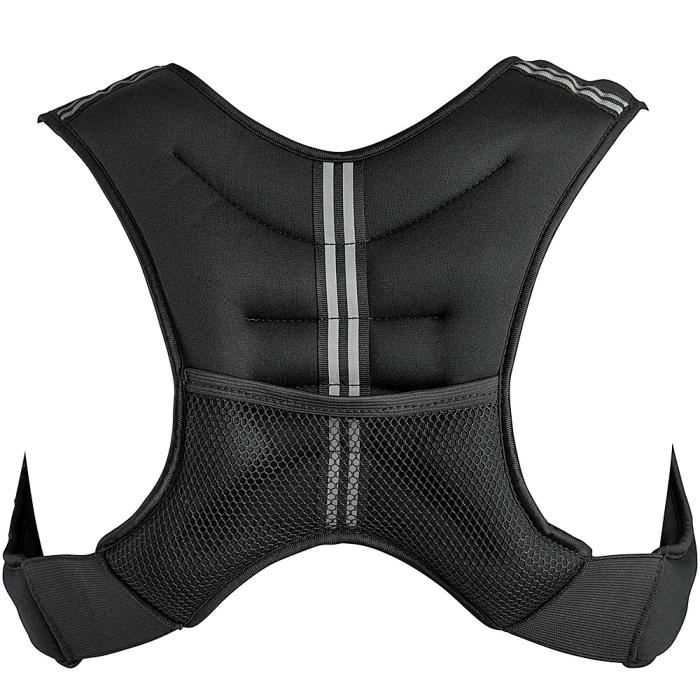 Gilet lesté - Musculation bodyweight - Réflecteurs - Noir