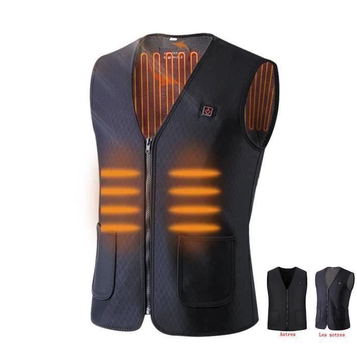 unisexe hommes femmes gilet chauffant l/éger randonn/ée Gilet chaud chauffant enfichable USB pour lhiver ski garder au chaud gilet imperm/éable prot/éger contre le froid pour dext/érieur camping L