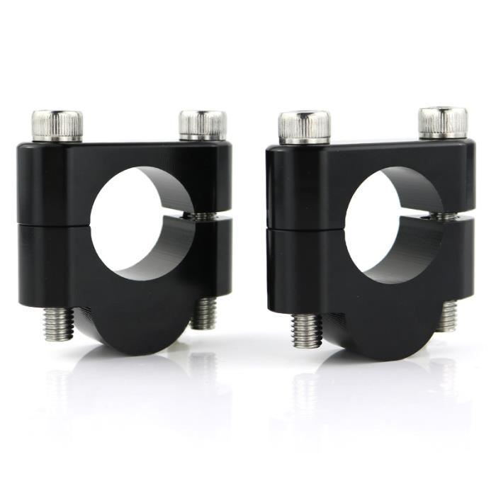 EVGATSAUTO Rehausse Guidon Moto 22 Mm Universel – Lot De 2 Risers Aluminium CNC Noir, +30 Mm Hauteur +20 Mm Recul