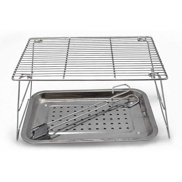 Barbecue rond portable de 25 cm avec poignée pour extérieur, maison
