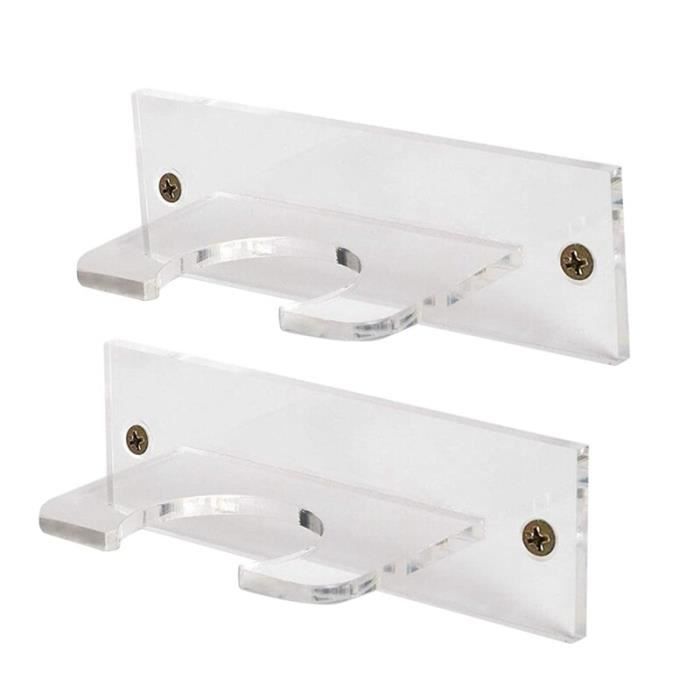 Lot 2 Supports Muraux Acrylique Horizontal – Présentoir Batte Baseball & Softball Transparent