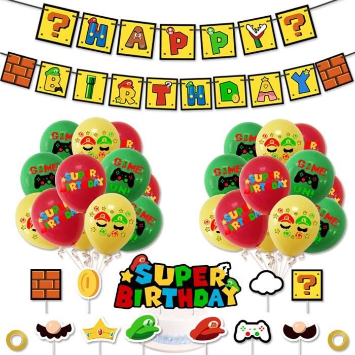 Ballon De Baudruche Super Mario Latex Ballon Fete Decoration Banniere Gateau Set De Decoration Pour Type 34pcs Mario Set Cdiscount Maison