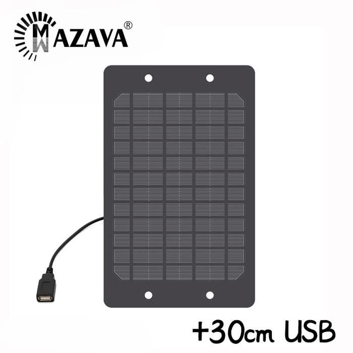 Panneau Solaire 5W 5V USB Portable - Chargeur Solaire Camping Téléphone