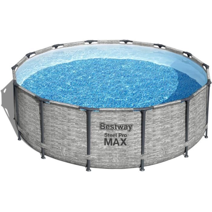 Kit Piscine hors sol tubulaire BESTWAY Steel Pro Max™ - 427 x 122 cm - Ronde (Livrée avec pompe de f