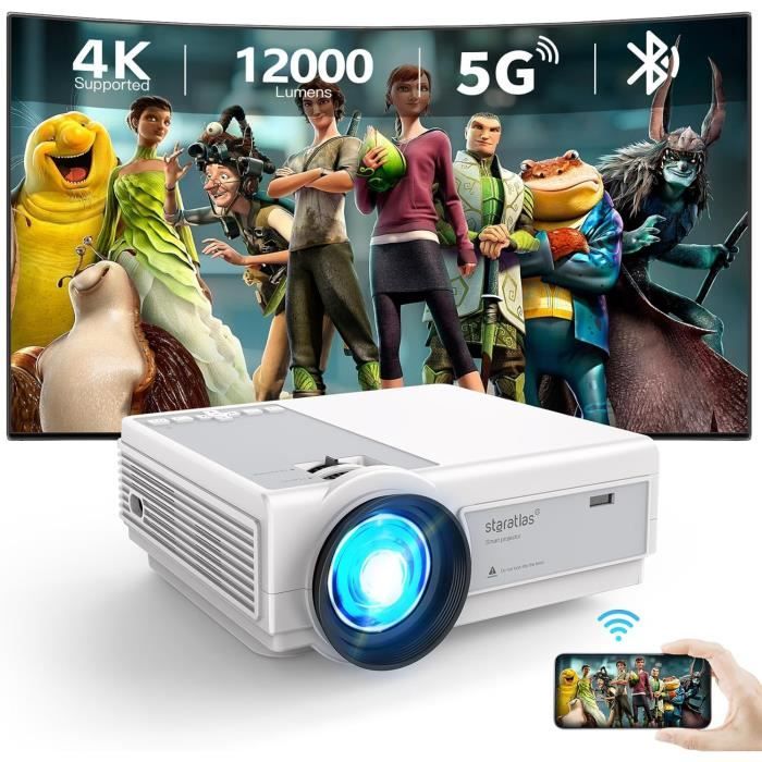 Mini Projecteur Portable Full HD 1080p - 100 ANSI Lumens, Haut-parleur Intégré - Compatible Smartphone, TV Stick