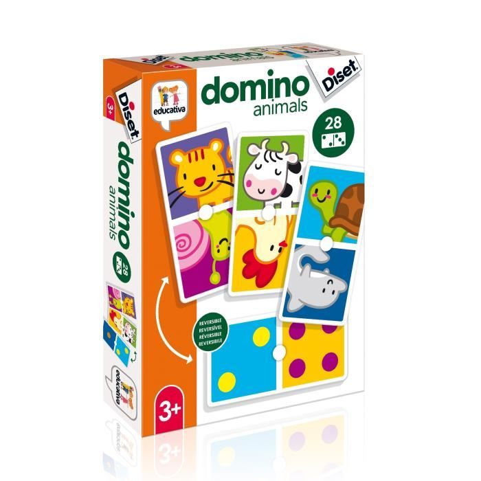 Dominos reversibles les animaux, jouets en bois