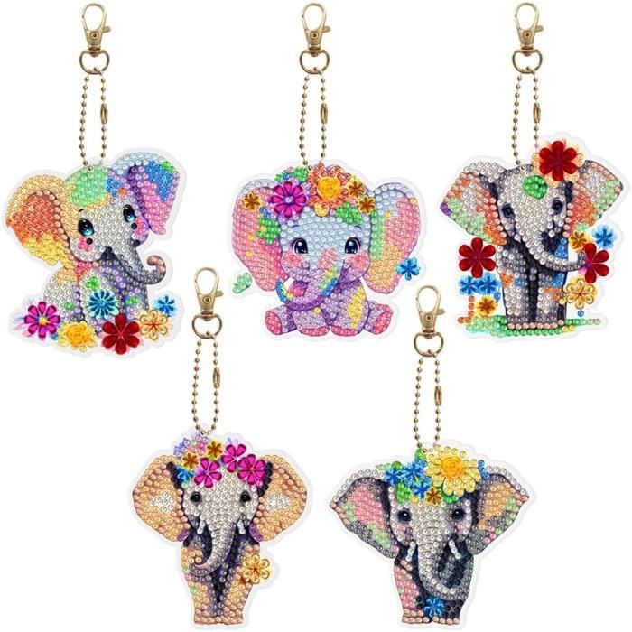 Pendentif éléphant en laiton Bleu métallisé 4.5 cm N° 2697