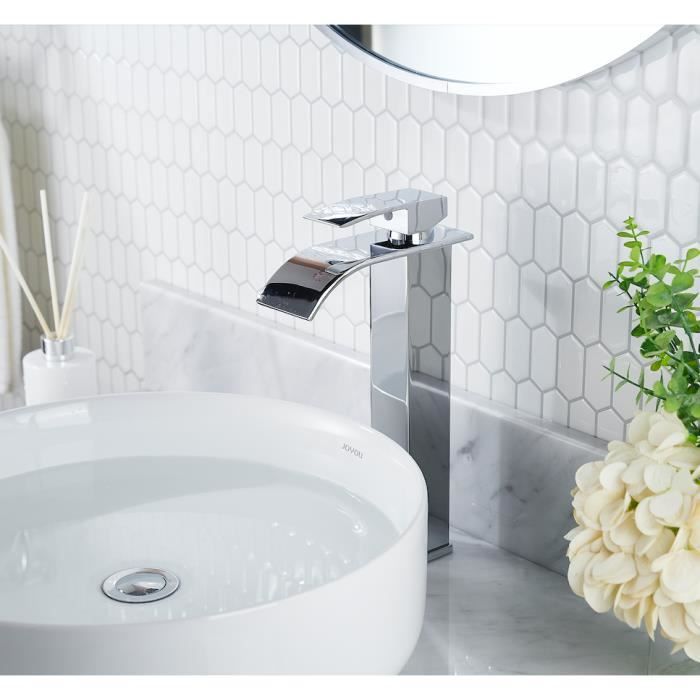 Robinet Lavabo Salle De Bain Grande Hauteur - Acier Inoxydable 304 Noir Mat - Mitigeur Bec Courbé - Économie D'Eau