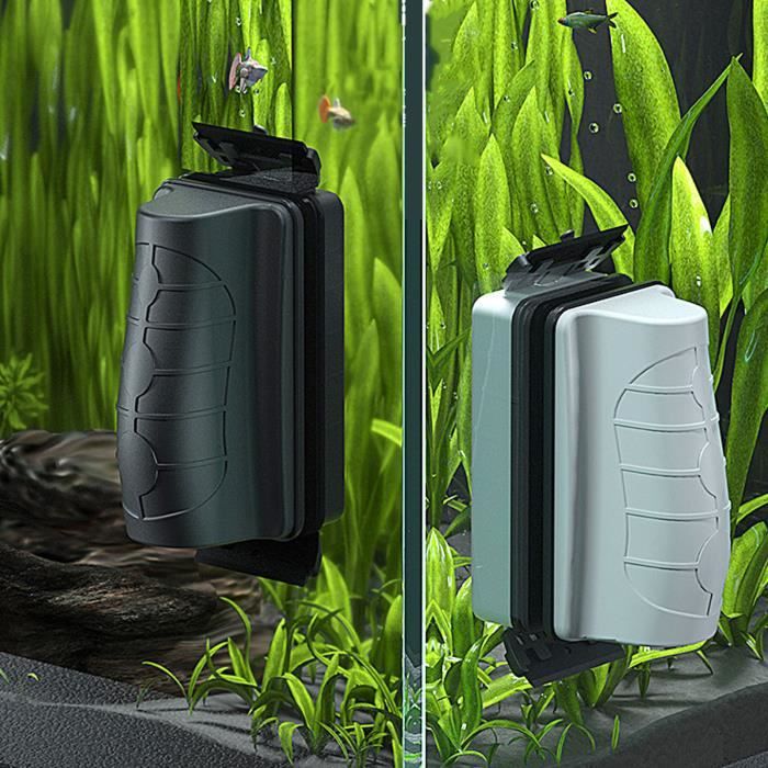 Meilleurs prix pour FYDUN Nettoyeur d'algues magnétique pour aquarium double face rayures - Puissant aimant incassable