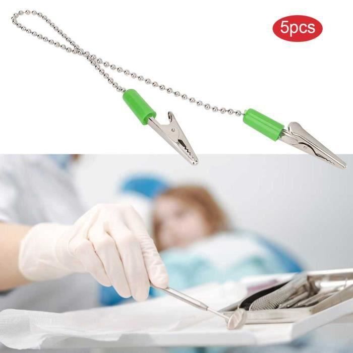 Lot De 2 Chaînes De Serviettes Avec Clip - Acier Inoxydable Argenté, Pour Adultes Et Enfants