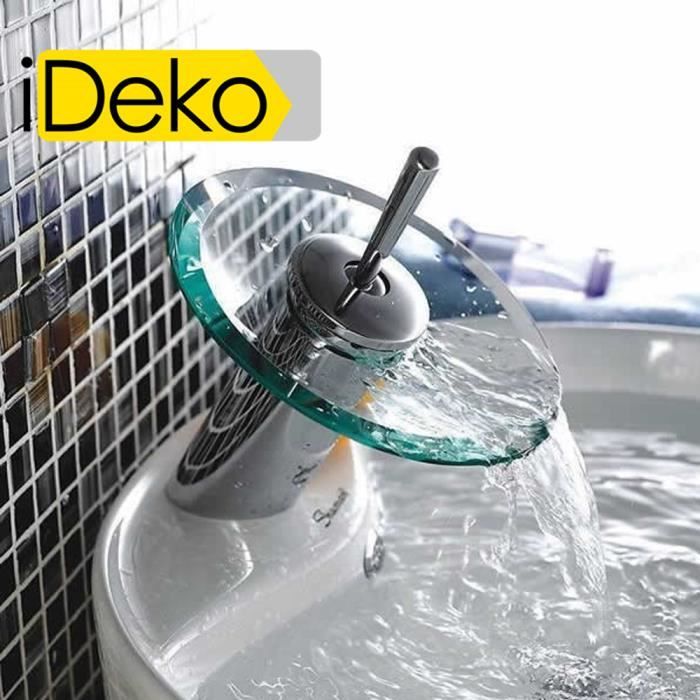 Ideko Robinet Mitigeur Lavabo Cascade En Verre Ce Achat Vente