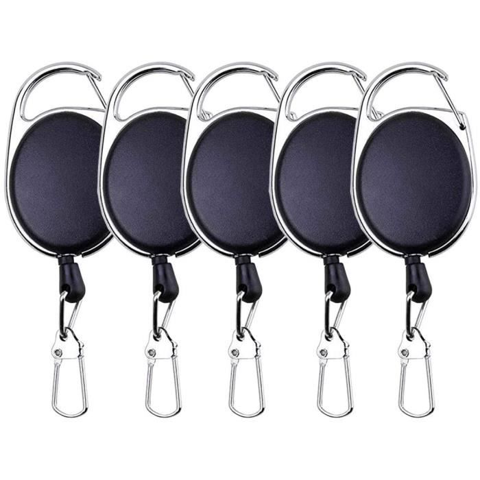 Clip Rotatif 360° Outils Pêche HiBD Fishing Zinger Lot De 5 Rétracteurs Avec Boucle Rotative Clip Rotatif 360 Degrés