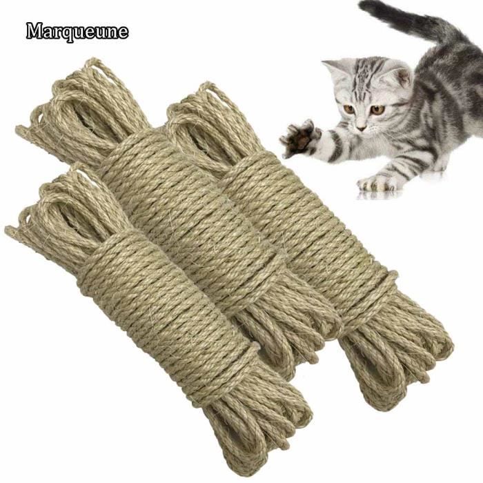 Corde De Sisal Naturel 6mm Remplacement Cordage Ancien Accessoire Ideal Pour Remplacer Poteaux De L Arbre A Chat Marqueune 30m Cdiscount Animalerie