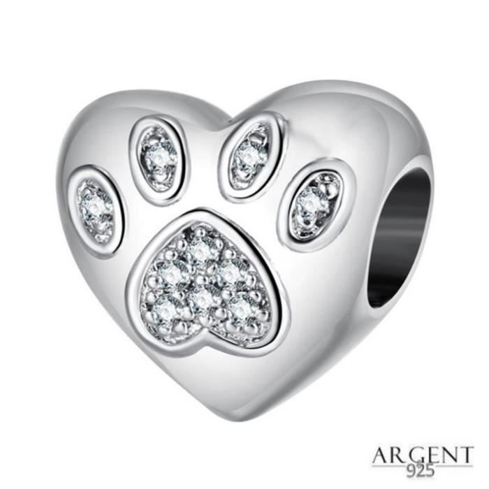 Charms Compatible Pandora Bracelet Argent 925 Breloque Perles En Forme De Cœur De Griffe De Chien Mignon Achat Vente Charm S Charms Compatible Pandora Charms Compatible Pandora Bracelet Argent 925 Breloque Perles En Forme De Cœur De Griffe De Chien Mignon Achat Vente Charm S Charms Compatible Pandora