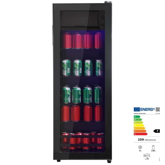 Combiné réfrigérateur congélateur - congélateur 8L + réfrigérateur 120L étagères réglables bleu L40xP41xH109cm