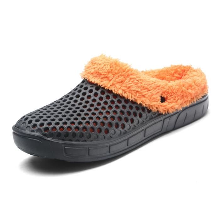 Knixmax Pantoufles Femmes Hommes Chaussons En Mousse à Mémoire Chausson Hiver Accueil Slippers Mixte Adulte A Noir 38-39EU