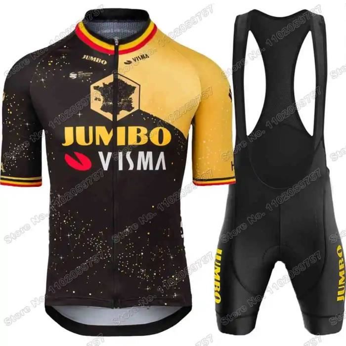 Grand maillot de cyclisme effet vieilli années 60/Maillot de vélo vintage rouge jaune - France