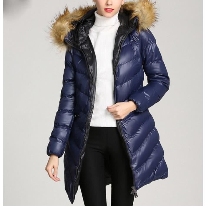 Femmes veste d'hiver coton coloré fourrure col Military style Cotton parka manteau