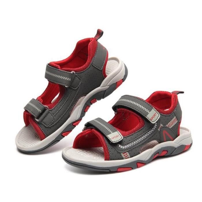 Sandales Enfant Sandales Bebe Garcons Mode Plage Chaussures Pour Enfants Velcro Rouge Rouge Cdiscount Chaussures