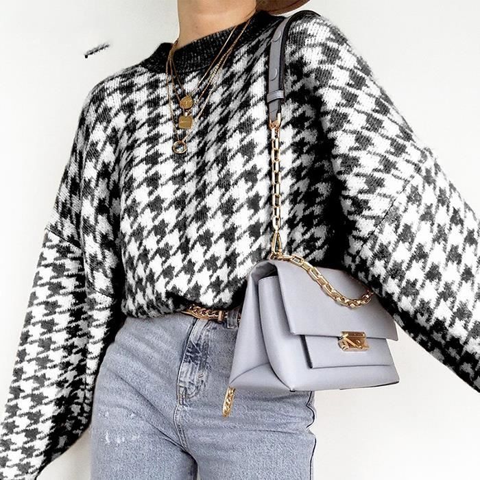 Pull motif pied de poule 2025