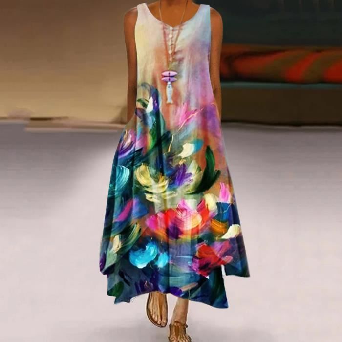 Robe longue sales multicolore