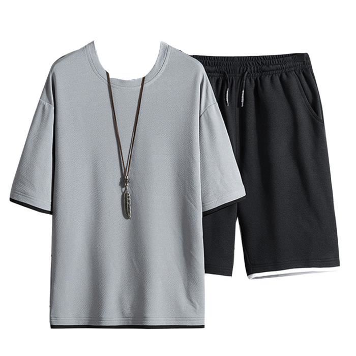 Survêtement Homme 2 Pièces - Sweat à Capuche Et Pantalon Cargo Jogging Pour Sport, Décontraction