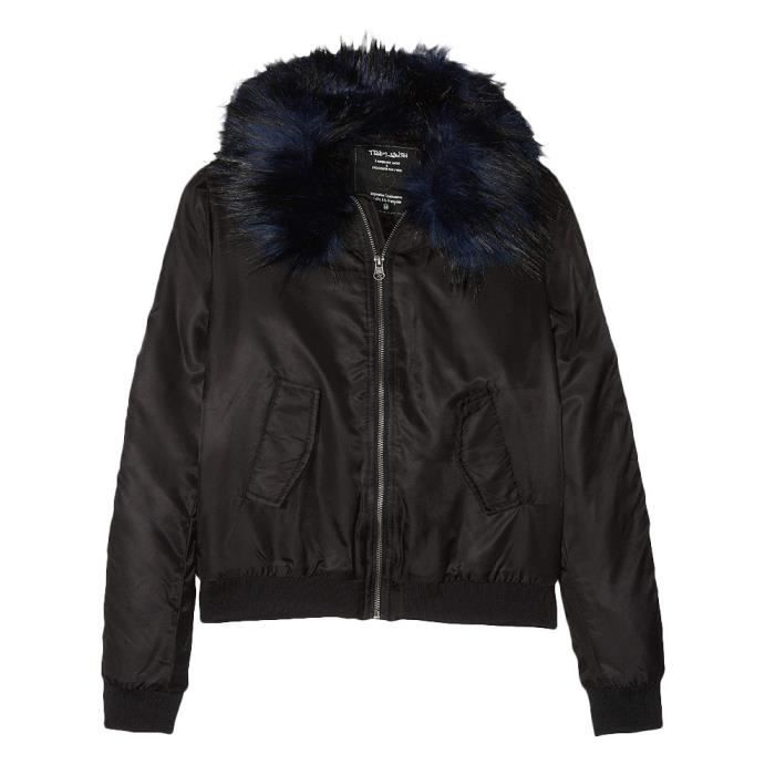 Blouson Enfant Teddy Smith Bruny Manches longues Col amovible Noir Black Cdiscount Pret a Porter