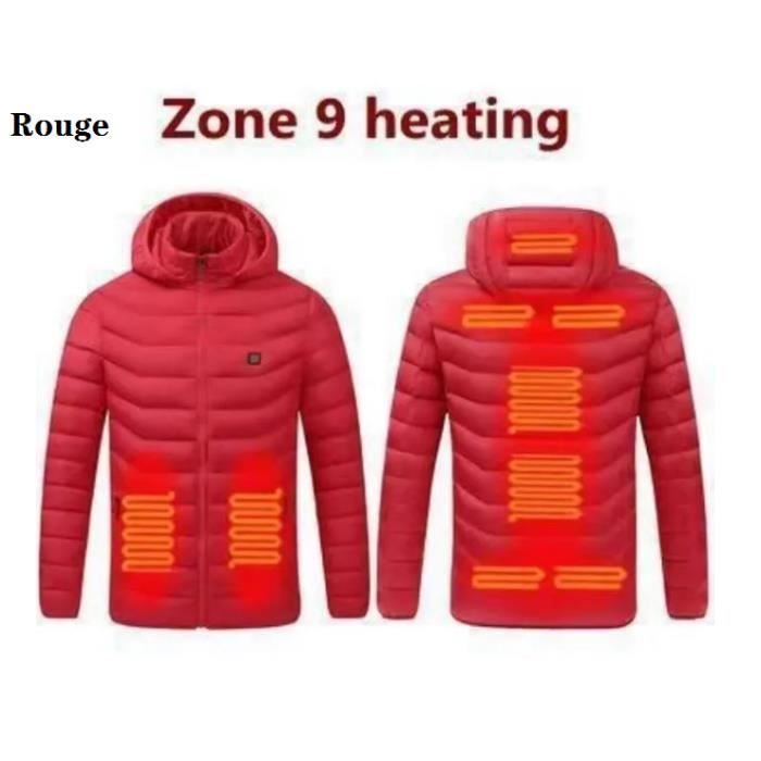 Doudoune Chauffante Femme Manches Longue avec Capuche, USB Charger